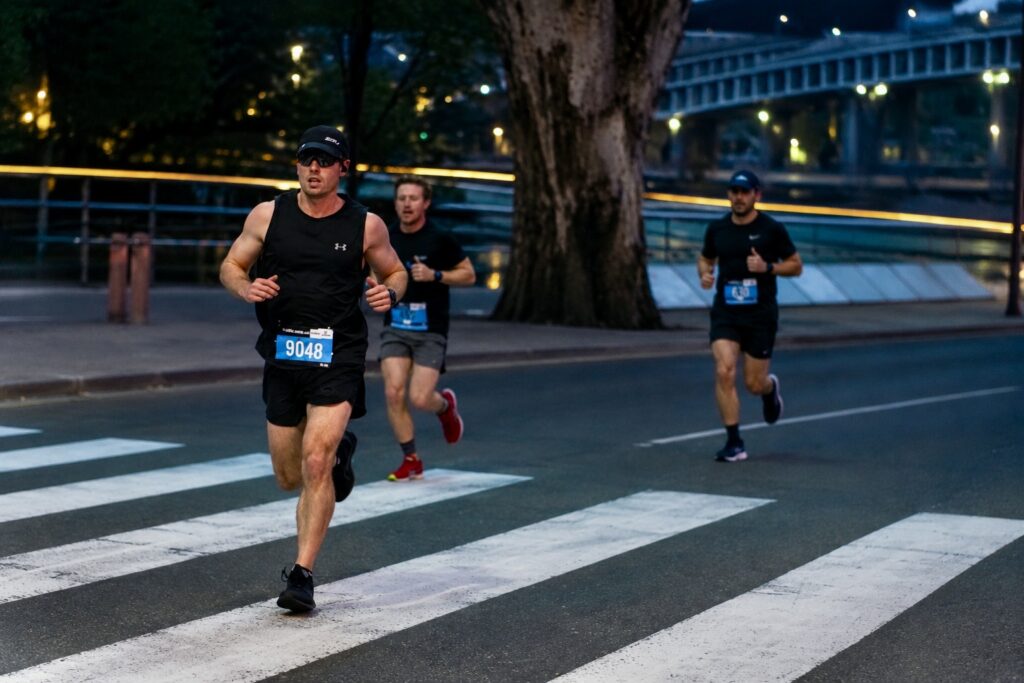 Physiotherapist Lachlan Gillies running the Adelaide Marathon